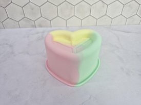 Mini tortera silicona tricolor corazon bordes ondulados